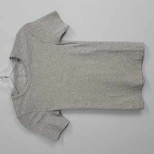 EVERLANE Pima Cotton Gray Micro Ribbed Crew Neck Tee